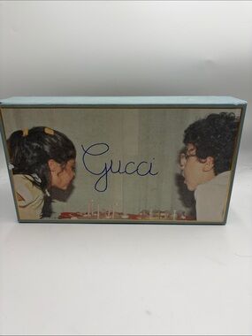 Gucci Pale Blue Photo-Print Gift Box with Navy Script